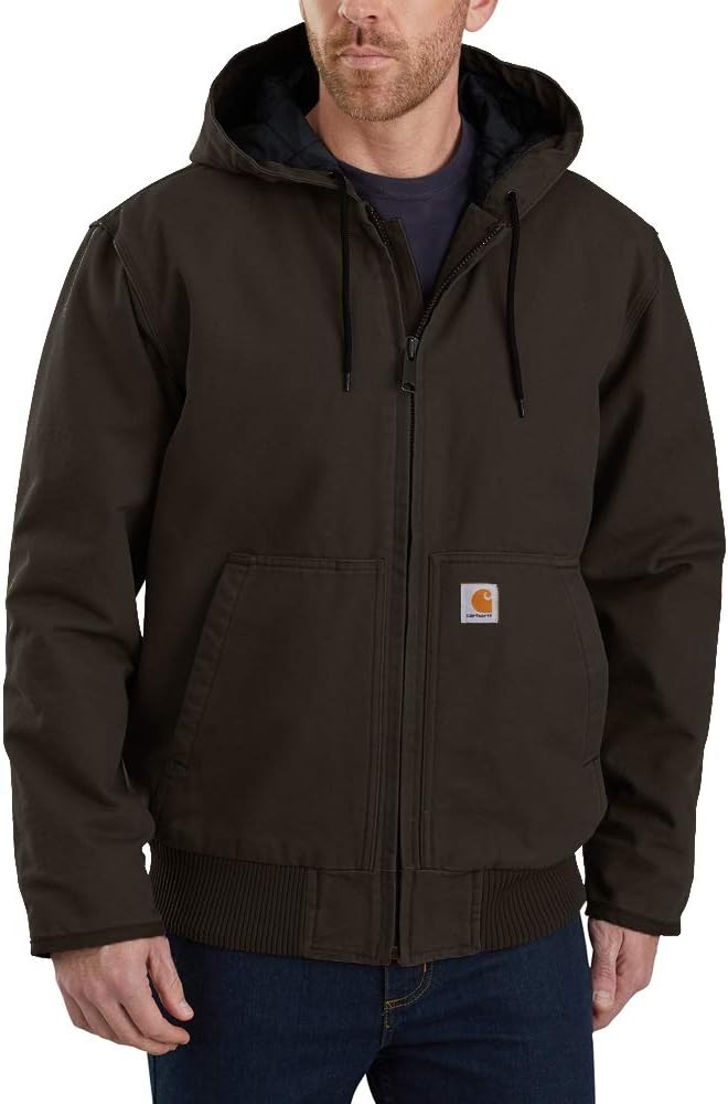 Carhartt Men's Washed Duck Active Jac with Insulation and Hood