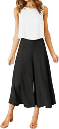 ROYLAMP Womens Summer 2 Piece Outfits - Flowy Crop Top & Wide Leg