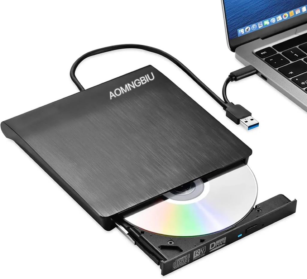 Portable USB 3.0 CD/DVD Drive for Laptop & Mac - Burner & Reader