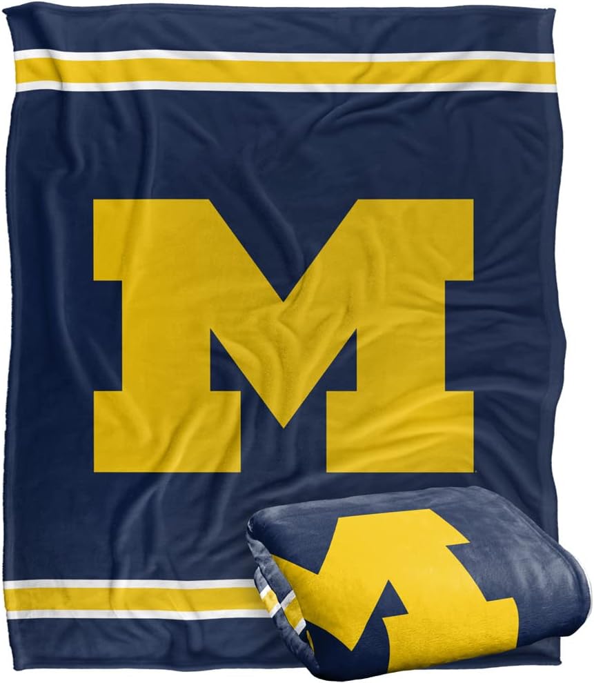 University of Michigan Primary Logo Silky Touch Throw Blanket