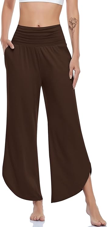 UEU Women's Wide Leg Yoga Pants for Comfort and Style