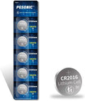 PGSONIC CR2016 3V Lithium Battery (5pcs) - Reliable Small Cells