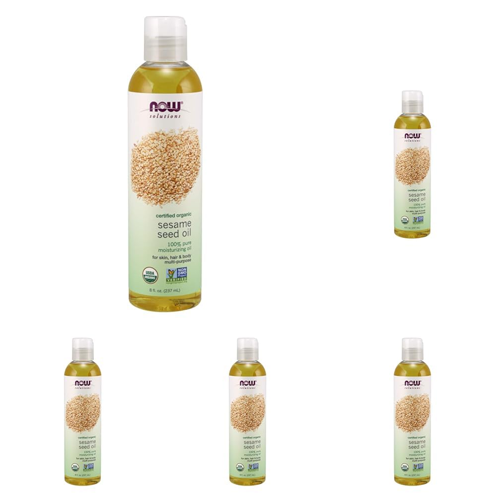 NOW Solutions Organic Sesame Seed Oil for Skin and Hair Care