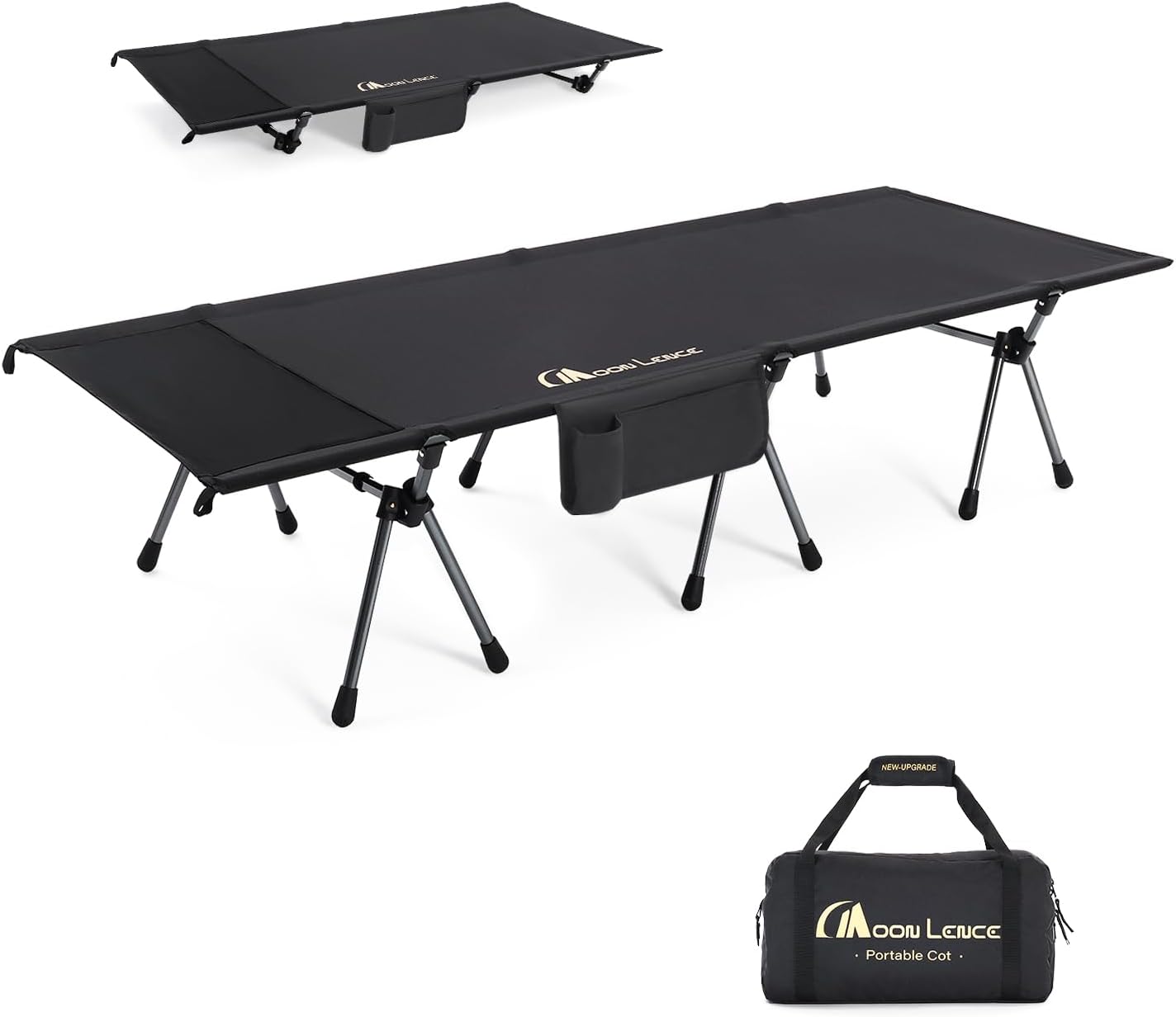 MOON LENCE Height Adjustable Camping Cot for Outdoor Comfort