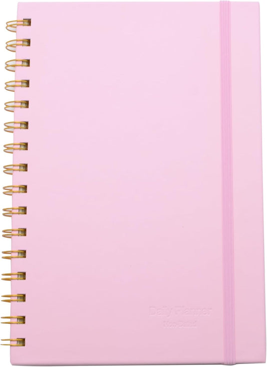 Pink A5 Hardcover Spiral Notebook: Bandage, Pockets, 8mm Ruled - Study & Office