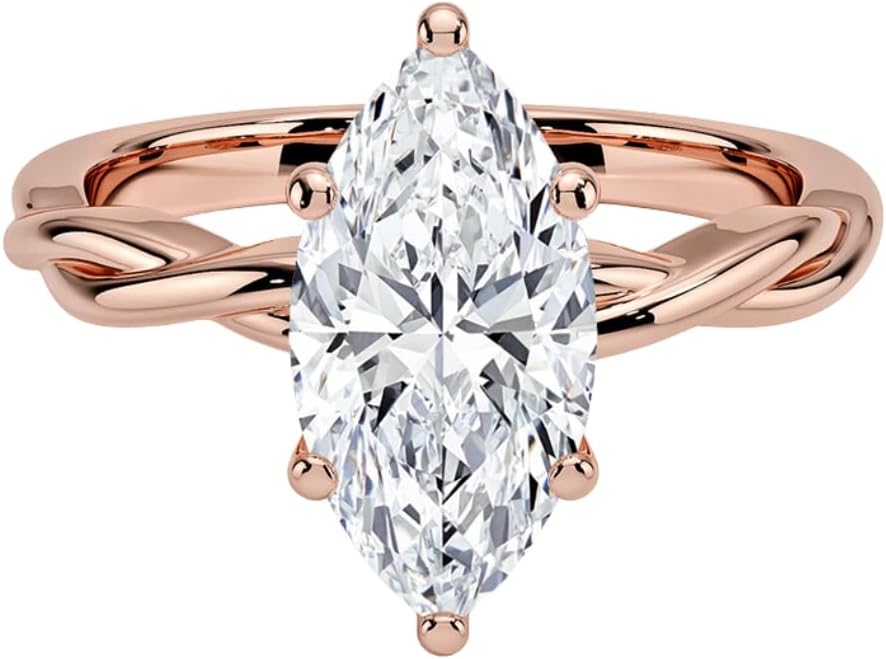 1-3 CT Moissanite Engagement Ring in Solid Gold & Silver