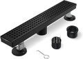 Shower Drain 12 in Black Linear Drain with Removable Grate - Fast