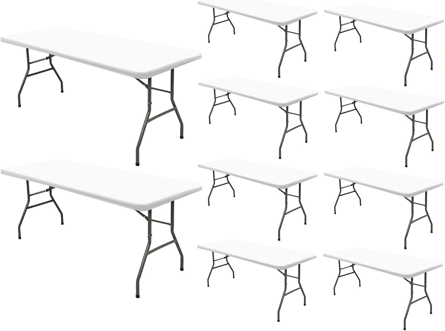 10 Pack Fitted Tablecloths for 8 Foot Rectangle Tables