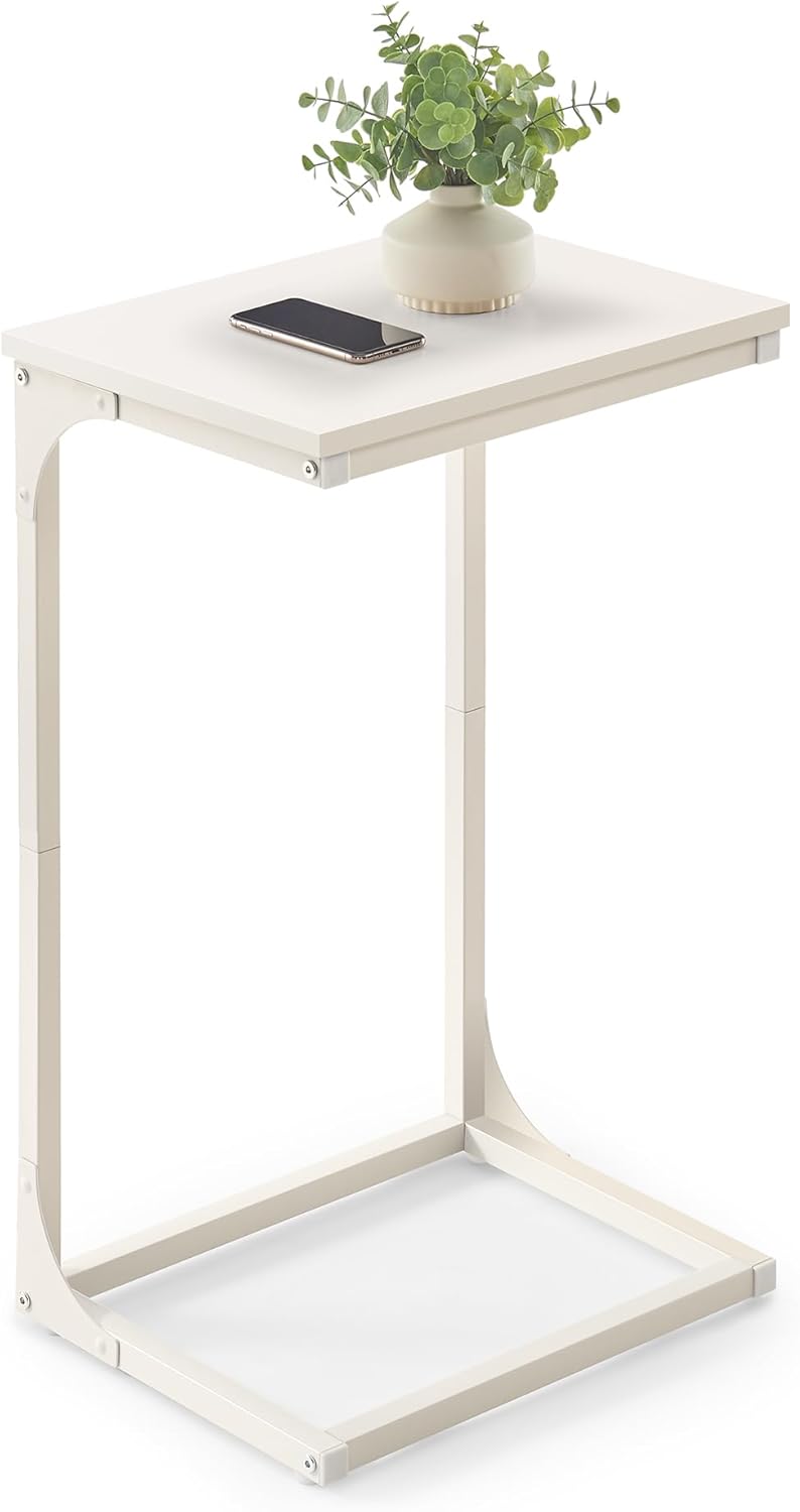 VASAGLE C-Shaped End Table for Sofa, Small Space Solution