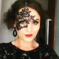 Reusable Adhesive Black Lace Masquerade Mask - Strapless, Reusable