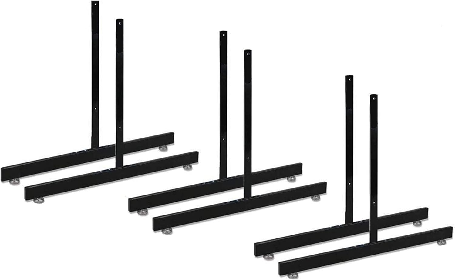 Black Gridwall T Base Rectangular Tube Set of 3 Pairs for Display