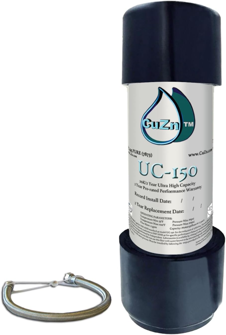 CuZn Under Sink Water Filter: 20K Gallons of Pure Water