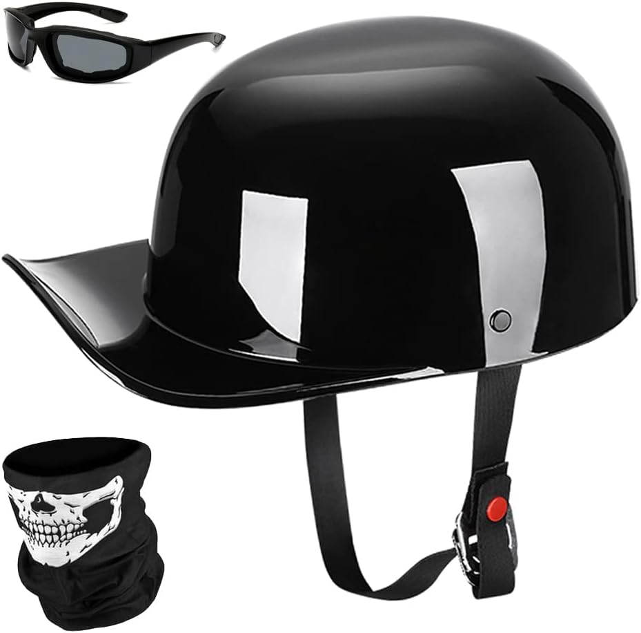 Baseball Motorcycle Helmet Half Cap for Bike Cruiser Chopper