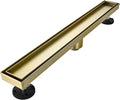Linear Shower Floor Drain, Brushed Gold 30 Inch Stainless Steel
