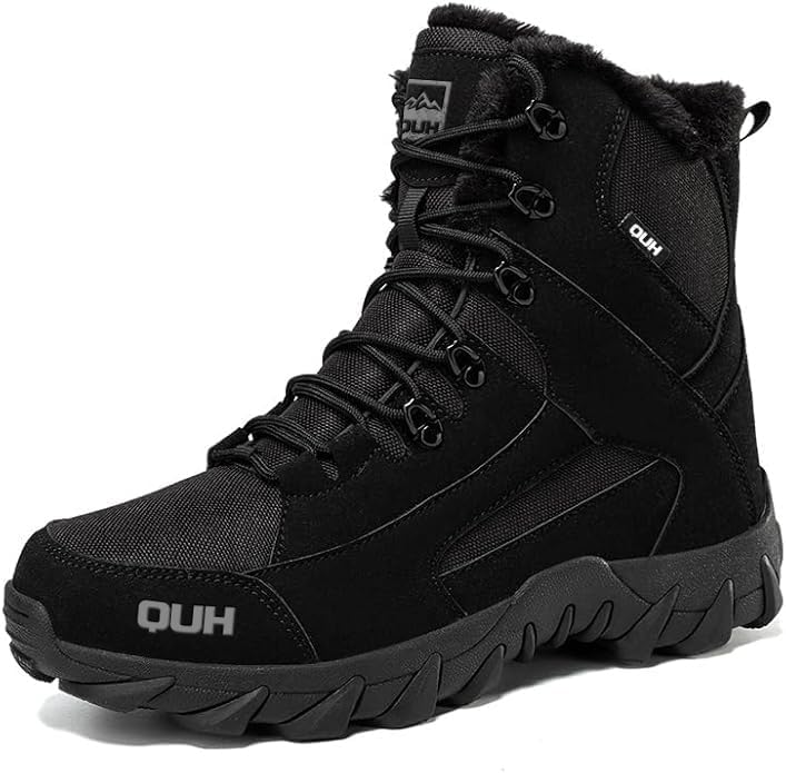 QUH Winter Snow Boots Waterproof Military Training Warm Boots