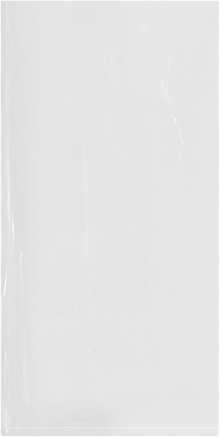 Plymor 6in x 12in Flat Open Clear Plastic Poly Bags for Storage