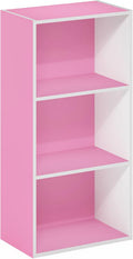 Pink/White 3-Tier Open Shelf Bookcase - Compact Storage for Small