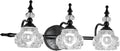 Vintage Bathroom Vanity Light Fixture, 3 Lights Painted Black