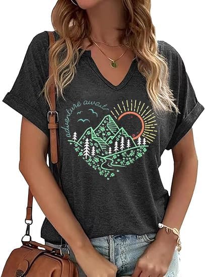 Dandelion V-Neck Tee: Boho Chic Style
