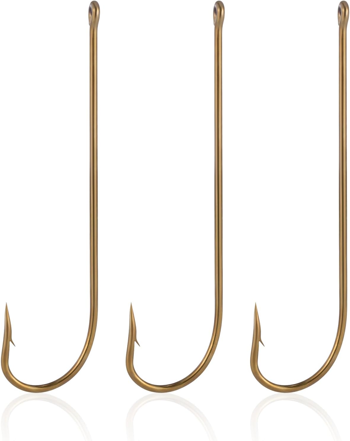 100 Pack Dr.Fish Aberdeen Hooks - Extra Long for Live Bait
