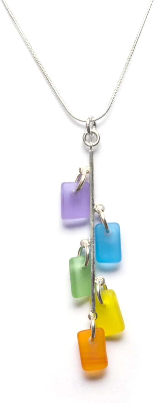 Sea Glass Avalon Pendant - Handmade 925 Sterling Silver Jewelry