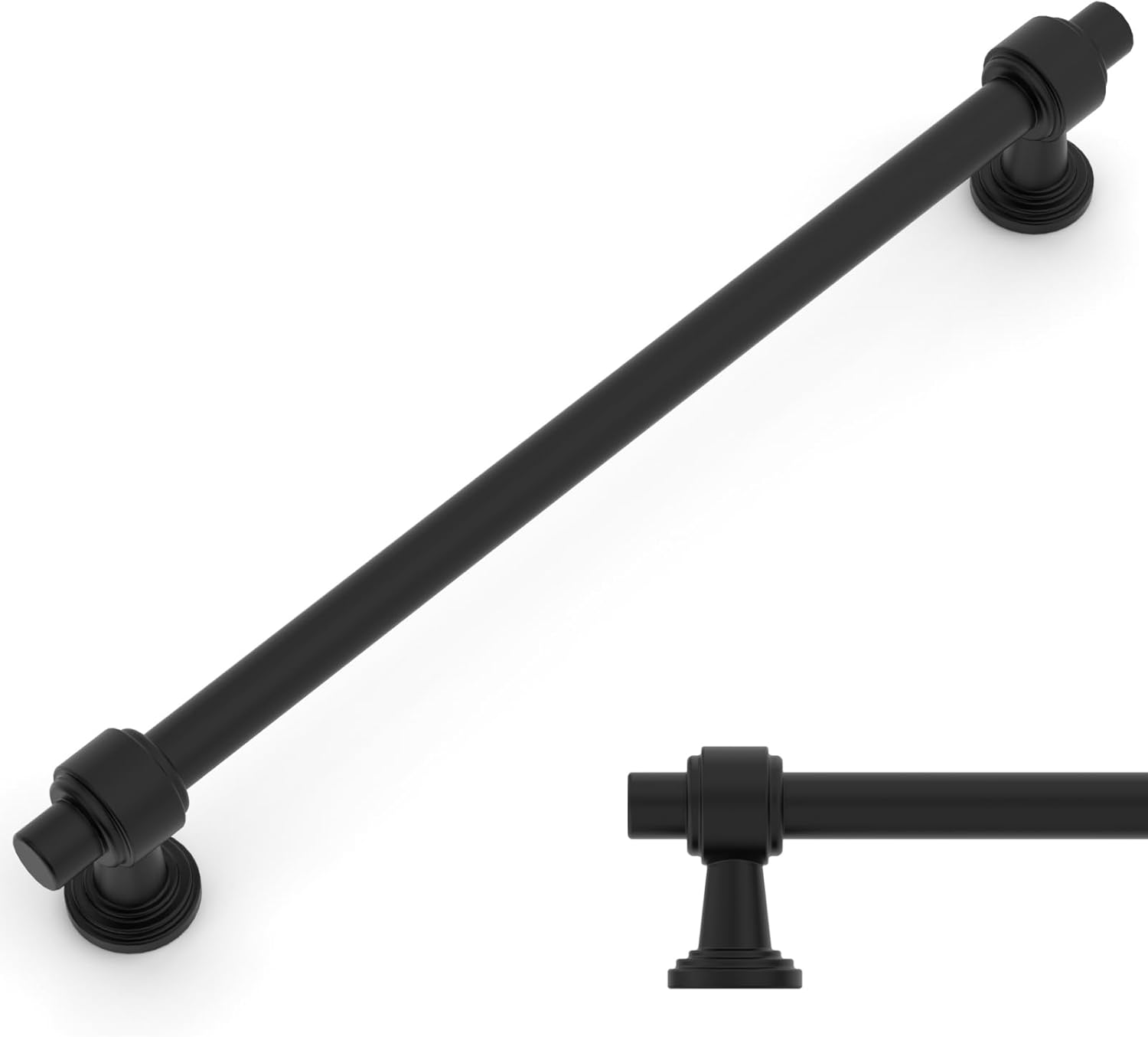 Matte Black Cabinet Pulls 7.5 Inch for Kitchen and Bathroom