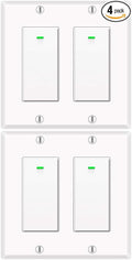 Alexa Light Switch Double Smart WiFi Switches - 4Pack with Remote