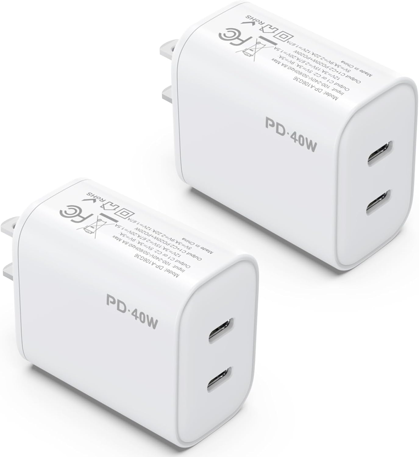 Fast Charge 2Pack USB C Wall Charger by iGENJUN