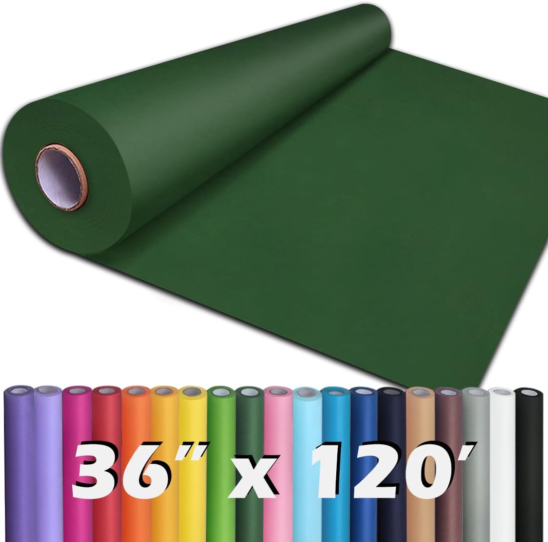 PerkHomy Dark Green Kraft Paper Roll for Crafting and Wrapping