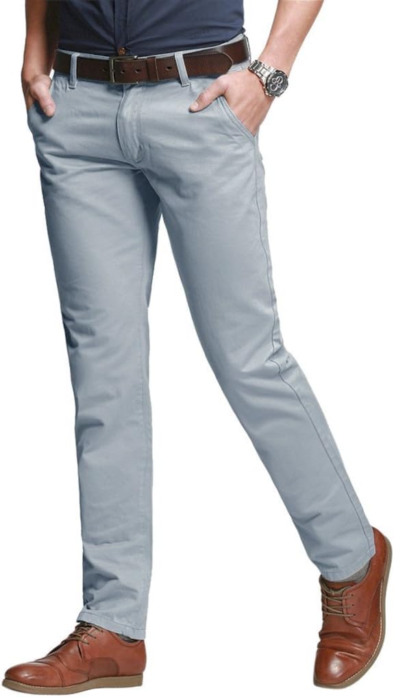 Match Men's Slim Tapered Stretchy Casual Pants for Comfort