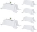 Fokitut 6 Pack Rectangle Tablecloth 90x156 in - Stain Resistant