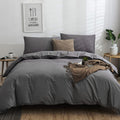 Grey King Size Comforter Set Dark Gray Bedding - Soft All Season