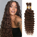 Human Braiding Hair 14in 100g Chocolate Brown Deep Wave Bohemian