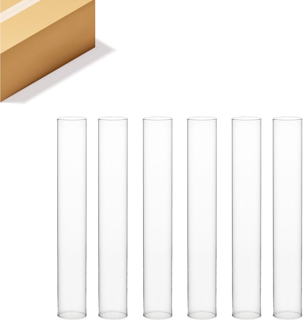 WGVI Hurricane Candle Holder Sleeve - 6 Clear Glass Cylinders