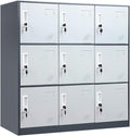 9 Doors Metal Storage Cabinet with Card Slot - Secure Multi-Use Locker