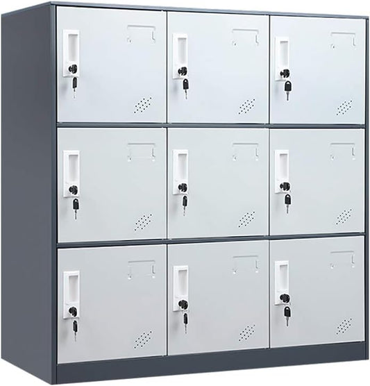 WISUNO 9-Door Metal Storage Cabinet: Organize with Ease!