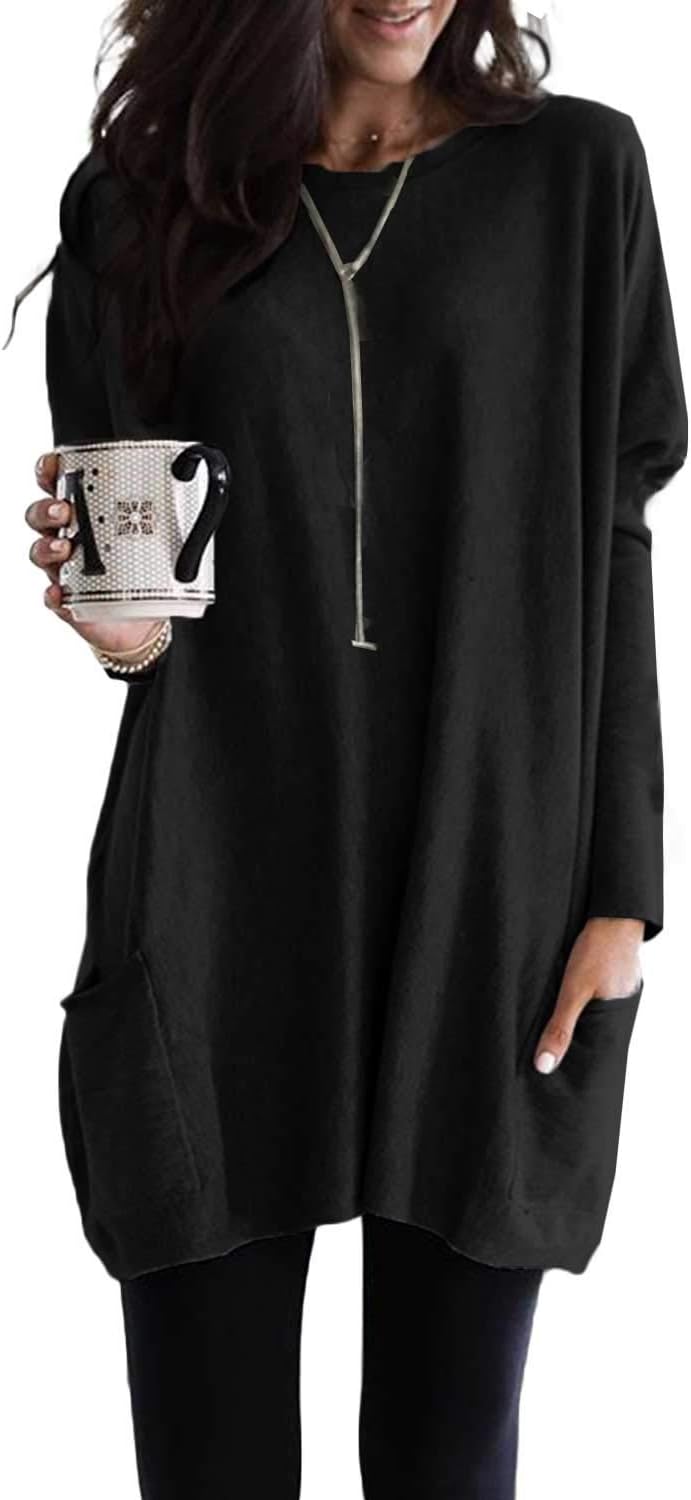 Dokotoo Womens Fall Fashion Long Sleeve Pullover Tunic Tops