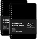 2PCS Waterproof Spiral Notebooks 4.8x7 in Pack - Black Medium