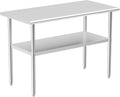 Stainless Steel Table for Prep & Work, 24x48 Inches Heavy Duty