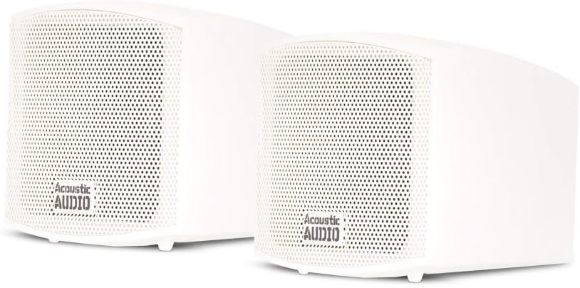 400W White Bookshelf Speakers by Goldwood