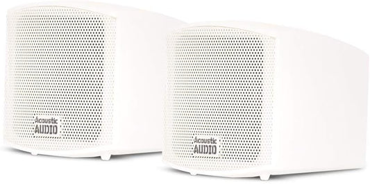 400W White Bookshelf Speakers by Goldwood