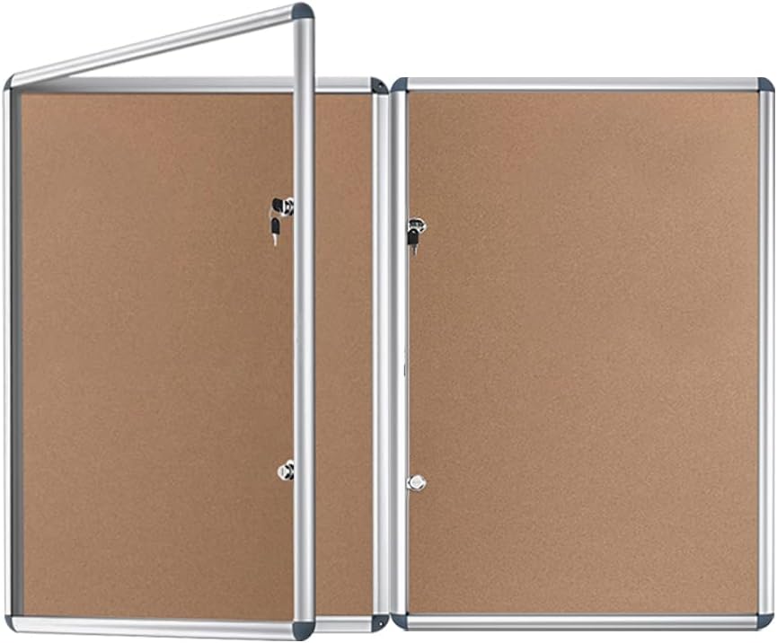 VIZ-PRO Tamperproof Lockable Cork Noticeboard for Secure Display