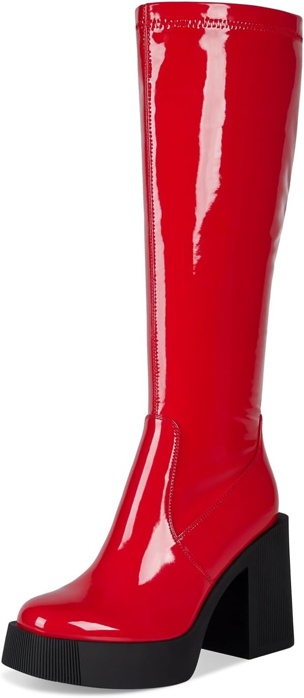 Platform Knee High Boots for Women - Chunky High Heel Style