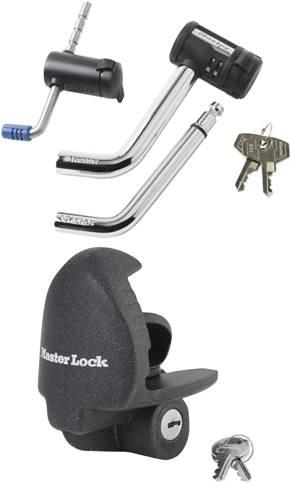 Master Lock 2848DAT Key Alike Set and Universal Trailer Hitch Lock