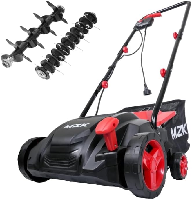 MZK 13-Inch Electric Dethatcher and Scarifier for Lawn Care