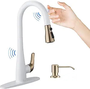 HGHGK Touch on Kitchen Faucet with Soap Dispenser and Sprayer