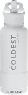 Coldest Insulated Water Bottle with Straw Lid - Epic White 32 oz
