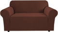 Stretch Loveseat Cover Checked Jacquard Slipcover - Fits 58-70 in