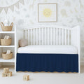 100% Egyptian Cotton 800 Thread Count Crib Skirt - Navy Blue
