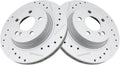 TRQ Rear Performance Brake Rotors Set Compatible with Mercedes-Benz